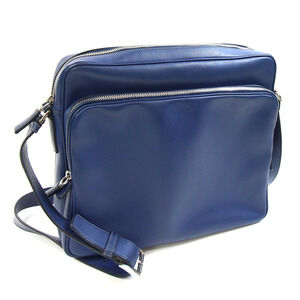 Prada shoulder bag, blue leather, crossbody, men's.